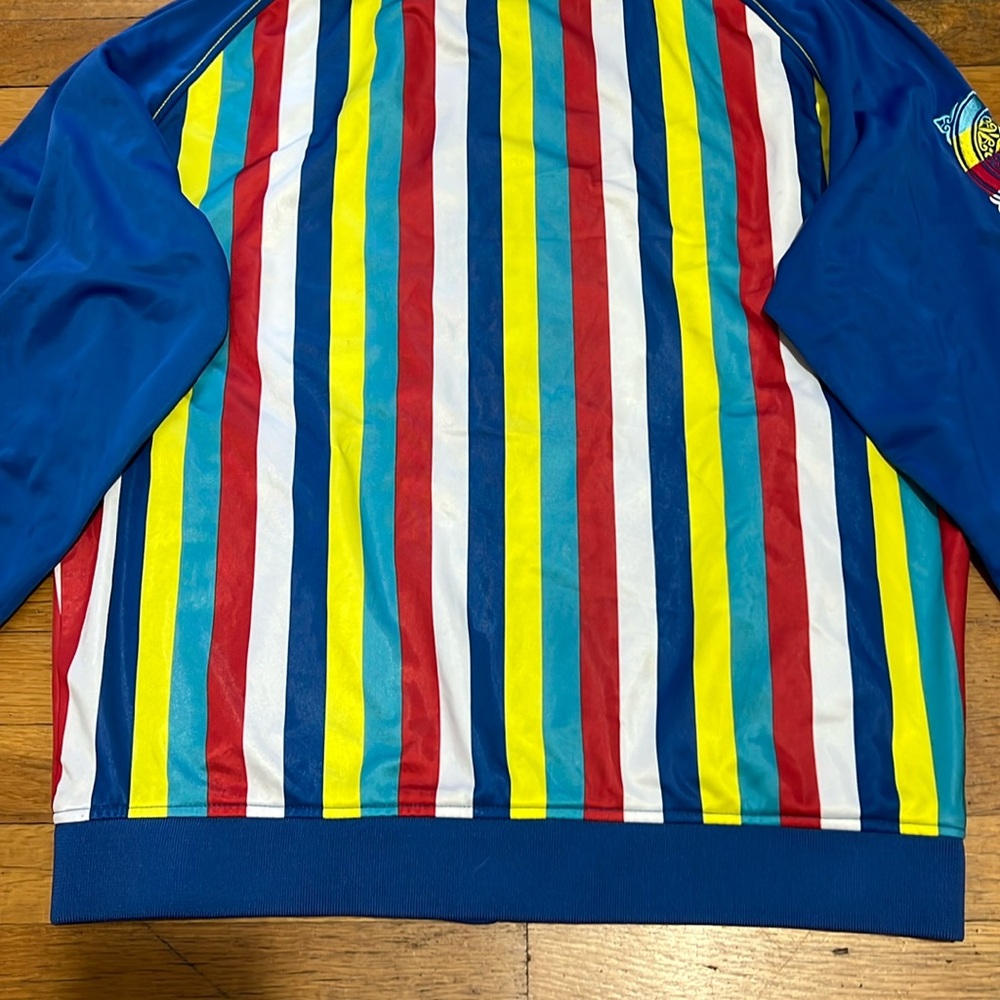 COOGI Blue Multi-Color Striped Bomber Jacket - Picture 14 of 16